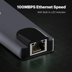 Amkette 8-in-1 Plus (A+C) USB Hub for Laptop, USB Hub Type C with USB 3.0, SD/TF Card Reader, 3.5mm Audio Jack, External HDD Support, Type C Hub Compatible with Windows, macOS & Linux