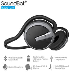 SoundBot SB221-GRY/BLK Wireless Bluetooth Over The Ear Headphone with Mic (Grey/Black)