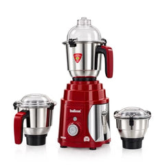 Indicon Rover 1350W Copper Motor Mixer Grinder with 4 Jars (3 Stainless Steel + 1 Juicer Jar), 3-Speed Control, Heavy Duty Grinding & Blending for Kitchen, Unbreakable ABS Body, Red