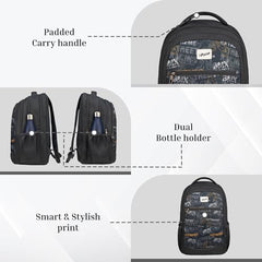 F Gear Arashi Mocha Mousse 35L School Backpack,Laptop Sleeve,4 Compartments