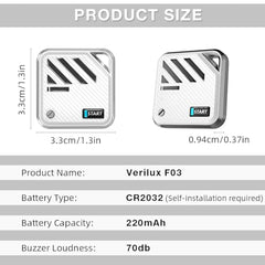 Verilux Air Item Finder Bluetooth Tracker Compatible with Find My, White