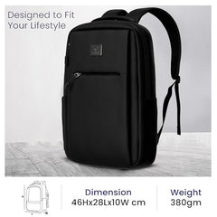 REDHORNS Waterproof 15.6-Inch Laptop Backpack for Unisex Travel Laptop Bag For Office Bag School Bag College Bag Business Bag - Black