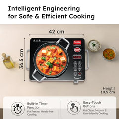 Prestige Blaze 2200 Watts Infrared Cooktop | Preset Indian Menu Options & Timer | Compatible With Any Metal Cookware With Flat Bottom | Easy to clean | Portable | Black | 1Y Warranty | BIS