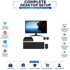𝗟𝗲𝗻𝗼𝘃𝗼ThinkCentreTiny M700 PC Combo | 19" FHD | 𝗜𝗡𝗧𝗘𝗟i5 6th Gen |8GB RAM/256GB SSD | Win 11 Pro, WiFi, MS Office | HD Graphics | USB, LAN, HDMI/VGA/DVI | A+ Condition | Pre-Owned & Tested
