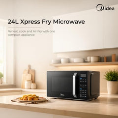 Midea 28 L Convection Microwave oven with Air Fry & Grill (MMOP03XA-ECSEBK) | 326 Auto cook menu | 900W | Child Lock