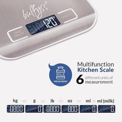 URBANFIX Stainless Steel Digital Kitchen Weighing Scale & Food Weight Machine for Diet, Nutrition, Health, Fitness, Baking & Cooking (5Kgs, Stainless Steel, 2 Years Warranty)