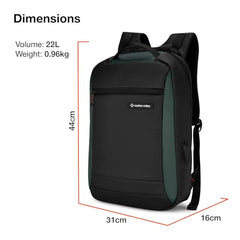 Nasher Miles Madison Passenger Workpack 22 Liters Water Resistant, Padded, Premium Reversed Polyester Black Yellow Laptop Backpack | USB charging| Unisex | Ideal For Office (Black & Yellow)