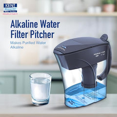 KENT Alkaline Water Filter Pitcher | 3.5 Liters Filtration Pitcher | Balances pH Levels | Blue