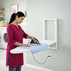 JAIMINI Home Foldable Wall Mounted Ironing Board | Space Saving Iron Table | Heavy Duty Frame, Smooth Ironing Surface, Easy Release Lever, Removable Cover | DIY Assembly