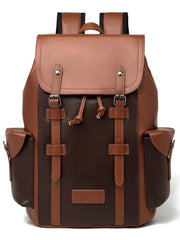 FUR JADEN 22L Vegan Leather Stylish Travel Premium Laptop Backpack for Men & Women | Water-Resistant | Fits Upto 15.6 Inch Laptop | Ideal for Office, College, Work & Travel (Yellow)