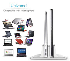 Techzere Adjustable Aluminium Vertical Laptop Stand, Black