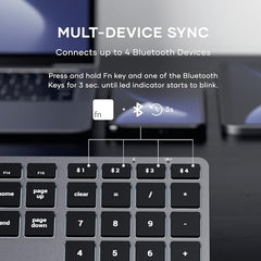 SATECHI Slim X3 Bluetooth Backlit Keyboard with Numeric Keypad – Illuminated Keys & Multi-Device Sync – for M2/ M1 MacBook Pro/Air, M2/ M1 iPad Pro/Air, M2 Mac mini, iMac M1 (Silver)
