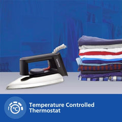 PHILIPS Dry Iron HD1134/28, 750W, Black | Fast heat up | Temperature controlled thermostat for all fabrics