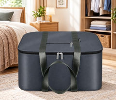 Storite 2 Pack Moisture Proof Nylon Underbed Storage Bag For Clothes Large | (54 x 46 x 28 cm) - BlackRed, Rectangular