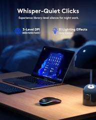 Samsers Foldable Keyboard&Mouse, Samsers Folding Bluetooth Keyboard Mouse Combo, 2.4G + BT5.0 x 2, Full-Size Portable Travel Keyboard & USB-C Rechargeable Wireless Mouse for iOS Android Windows Mac OS