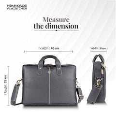 HAMMONDS FLYCATCHER Genuine Leather Office Bag for Men - 15.6 Inch Laptop Bag for Men for Professionals, Business Travelers - Adjustable Straps & Multiple Compartments - 1 Year Warranty - Brown