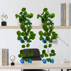 fancymart Artificial Flower Plant Home Décor with Small Size Pot | Pack of 2 | Plant Hanging for Home Decor | Office Decor (DESIGN-01)