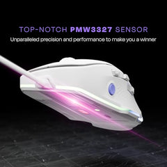 Kreo Hawk Gaming Mouse with Programmable Buttons & RGB Lighting | Top Pixart Sensor | Adjustable DPI with 1.5m Long Braided Cable and Optical Sensor | Lightweight & Durable (Hawk- Black)
