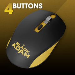 ZEBRONICS Zeb-Jaguar Wireless Mouse, 2.4GHz with USB Nano Receiver, High Precision Optical Tracking, 4 Buttons, Plug & Play, Ambidextrous, for PC/Mac/Laptop (Black+Grey)