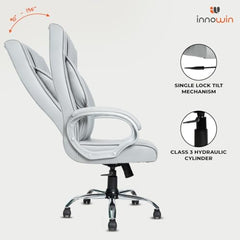 INNOWIN Obama Ergonomic Leatherette Executive High Back Revolving Desk Office Chair (Brown)