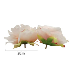 SYGA 2 Pcs Artificial Flower Heads DIY Craft Silk Rose Wedding Decor Flower Accessories Light Pink