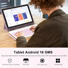 CUPEISI Android 13 Tablet 10 inch 12GB RAM+128GB ROM/1TB Expandable Tablet, Bluetooth, Wi-Fi, 2024 Newest 2 in 1 Tablets with Keyboard Case, Mouse Capacitive Pen, 2.0 Quad Core CPU