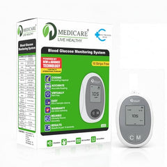 D MEDICARE® Glucometer Kit for Blood Sugar Testing | Accurate Results, No Coding Technology | Includes 10 Free Test Strips, 10 Lancets & 1 Lancing Device