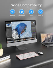 TECKNET Wireless Keyboard and Mouse Combo, Mini Cordless Computer Keyboard and Mouse Set 2.4GHz, Silent Adjustable 1600 DPI, Quiet Click, Lag-Free for Computer, Laptop, PC, Windows, Mac, Chrome OS