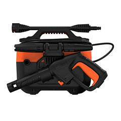 BLACK+DECKER BEPW1600 1300W 1600 PSI 110 Bar Pressure Washer for Car, Bike, Home & Garden Cleaning Use with Multiple Accessories Included, 1 Year Warranty, Orange & Black