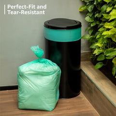 Presto! Amazon Brand - 100% Compostable Garbage Bags | Medium (M) | 45 Counts | 15 Bags X 3 Packs | 19 x 21 Inches | Strong and Durable | For Dry and Wet Waste, Green