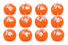 TIED RIBBONS Set of 6 Motichoor Ladoo Shaped Candles for Home, Pooja & Gifting | Wedding & Festival Décor | Candle for Gift - Diwali Decoration Items for (2-3 Hours Burning Time, Unscented)