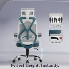 Furnivo Titan Ergonomic Office Chair for Home & Office | Adjustable Armrests | 120 Recline | Lumbar Support | Thick Cushioned Seat | Heavy-Duty Base | 3 Years Warranty (Eco Black Red)