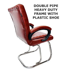 RATISON Special Director Principal Manager Office Visitor with arm Rest with Double Pipe Frame and Cushioned seat Back (2, Black, Double Pipe Frame)