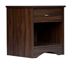 DeckUp Plank Bei Engineered Wood Bed Side Table and End Table (Walnut and White, Matte Finish)