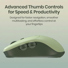 Portronics Toad 9 Wireless Bluetooth Mouse with Dual Wireless (BT + 2.4 GHz), Smart LED Display, Rechargeable Battery, Forward & Back Button, Multi-Device Pair, Upto 4800 Dpi Sensitivity(White)