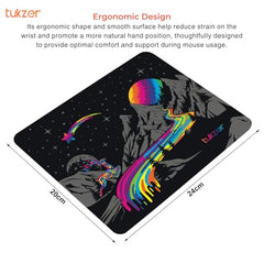 Tukzer Extended Vegan PU Leather Mouse Pad Desk mat Smooth Reversible Dual Color Splash Proof Anti Fray Stitched Edges Non-Slip Mousepad for Laptop Notebook Gaming Computer(Blue & Yellow 90CM X 45CM)