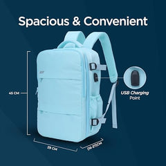Acer Estilo Premium 15.6 Inch Blue Color Backpack I Water Resistent Polyester I Expandable, 2 Zipper Front Pocket, 2 More Compartment for Laptop and Other Accessories I USB Charging I Strolley Strap