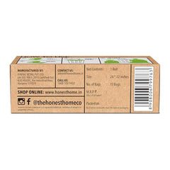 Honest Home Garbage Bags Small - Green | 120 Bags | 30 Bags x 4 boxes | Leak-Proof & Tear-Resistant | 17 x 19 Inches Drawstring Dustbin Bags