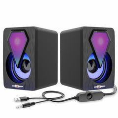 Pick Ur Needs RGB Multimedia Speakers High Bass USB Powered Desktop Speakers with Dynamic LED Lights Wired Speakers for PC, Laptop & Gaming