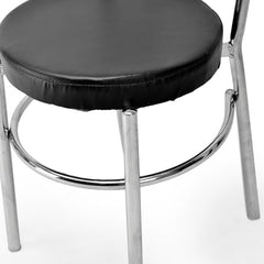 RATISON Office Visitor Study Chair Home Restaurant Steel Multipurpose with a Leather Cushion Steel Chrome Chair with Ring (Green, 6)