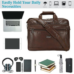 Hard Craft Vegan Leather Office Laptop Messenger and Shoulder Side Sling Hand Bag For Men Corporate Executive Briefcase Bag For Man Supports Laptop Upto 15.6 inches
