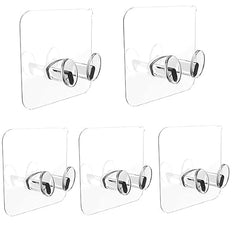 Shivstor 15 Pack Self Adhesive WallHook Heavy DutyHook for Hanging Without Drilling Transparent Nail Free StickyHook Strong Wall Hanger Set of 15 FlowerHook for Kitchen Bathroom Home Storage