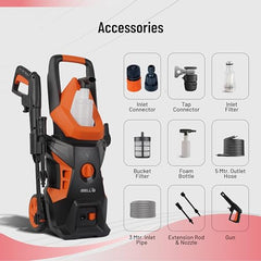 [2026 Enhanced Edition] IBELL WIND55 High Pressure Car Washer, 1800W Motor, 140 Bar Car Washer High Pressure Gun, 7.8 L/Min Flow, 5M Hose, Portable Pressure Washer, Incl 11 Accessories