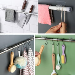 Shivstor 15 Pack Self Adhesive WallHook Heavy DutyHook for Hanging Without Drilling Transparent Nail Free StickyHook Strong Wall Hanger Set of 15 FlowerHook for Kitchen Bathroom Home Storage