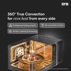 IFB 28 L Air Fry Convection Microwave with 5 in 1 Versatility Bake, Grill, Roast, Reheat, Combi-Cook Mode, Paneer/Ghee Modes, 300 Auto Cook Menus (28SC5, Silver, Auto Defrost,10 Power Levels)