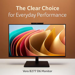 Acer B277 D6 27 Inch IPS Full HD Backlit LED LCD Monitor I IR 5M Adjustable Webcam with Human Presence Detection, 120Hz, Height Adjustment and Pivot, HDMI, VGA, DP, USB 3.2 HUB I Stereo Speakers