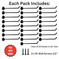 APUS 12" 25 Pcs Wall Mount Display Hooks of Stainless Steel | Pegboard Hook for Display and Hanging in Showrooms, General Stores, Garment Stores, Mobile Shops (Mirror Polish, 12 Inch)