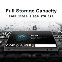 Silicon Power 256GB SSD 3D NAND A55 SLC Cache Performance Boost SATA III 2.5" Internal Solid State Drive SU256GBSS3A55S25AH