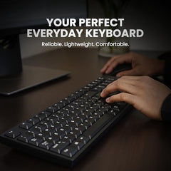 Salpido Wired USB Keyboard, 104 Keys, Ergonomic, for Office & Home Use