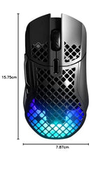 SteelSeries Aerox 3 Wireless Gen 2 - Ultralight 68g Gaming Mouse, 4K Polling, 26K DPI Optical Sensor, 200 Hours Battery Life, IP54, 80 Million Clicks, RGB, Pure PTFE Gliding Feet, Shadow